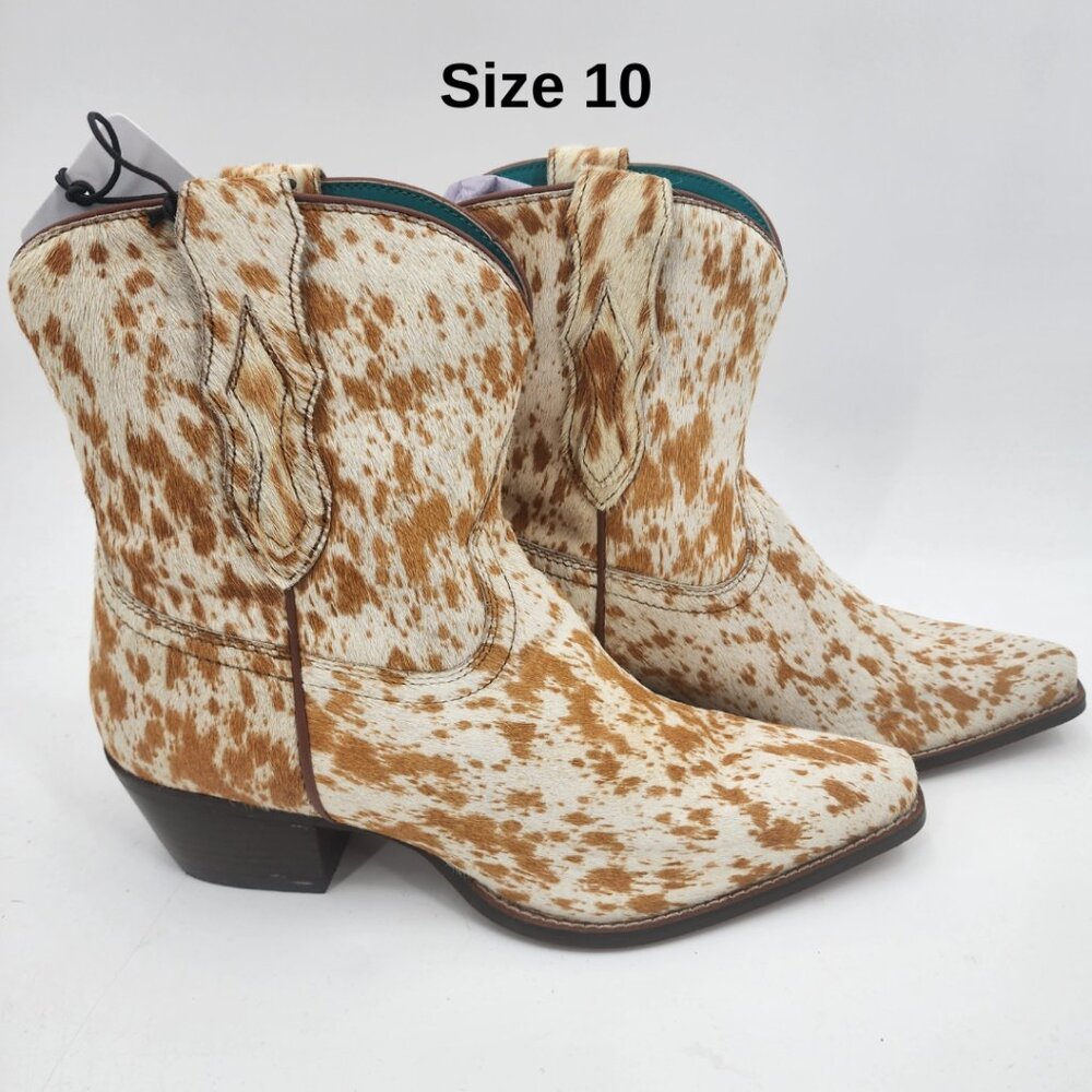 MYRA BAG Cowdie Hair On Hide Shortie Cowboy Boots 7-10 NWT - Picture 12 of 15
